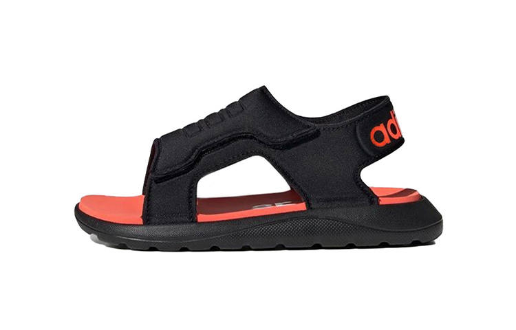 Adidas Adidas Comfort Sandal C Slip Resistant Abrasion Resistant Children's Sandals Black Red Children Aged 3 7 Years Old