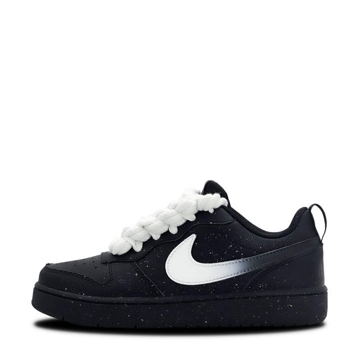 Nike Nike Court Borough Sparkling Stardust Leather Slip Resistant Abrasion Resistant Low top Skateboard Shoes Black White