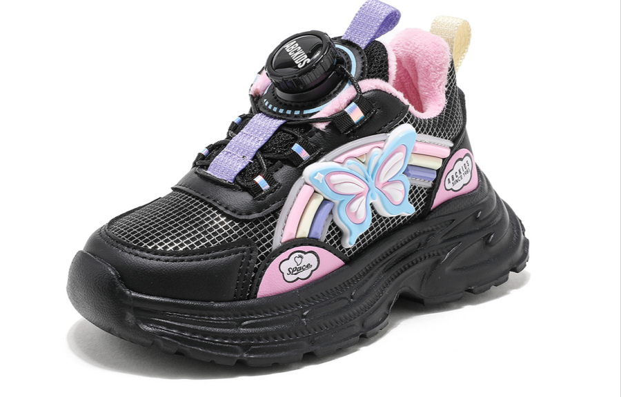 ABC KIDS Versatile Minimalist Style, Fashion Trend, Fleece Lined Kids Lifestyle Shoes Black Rose Red Kids'