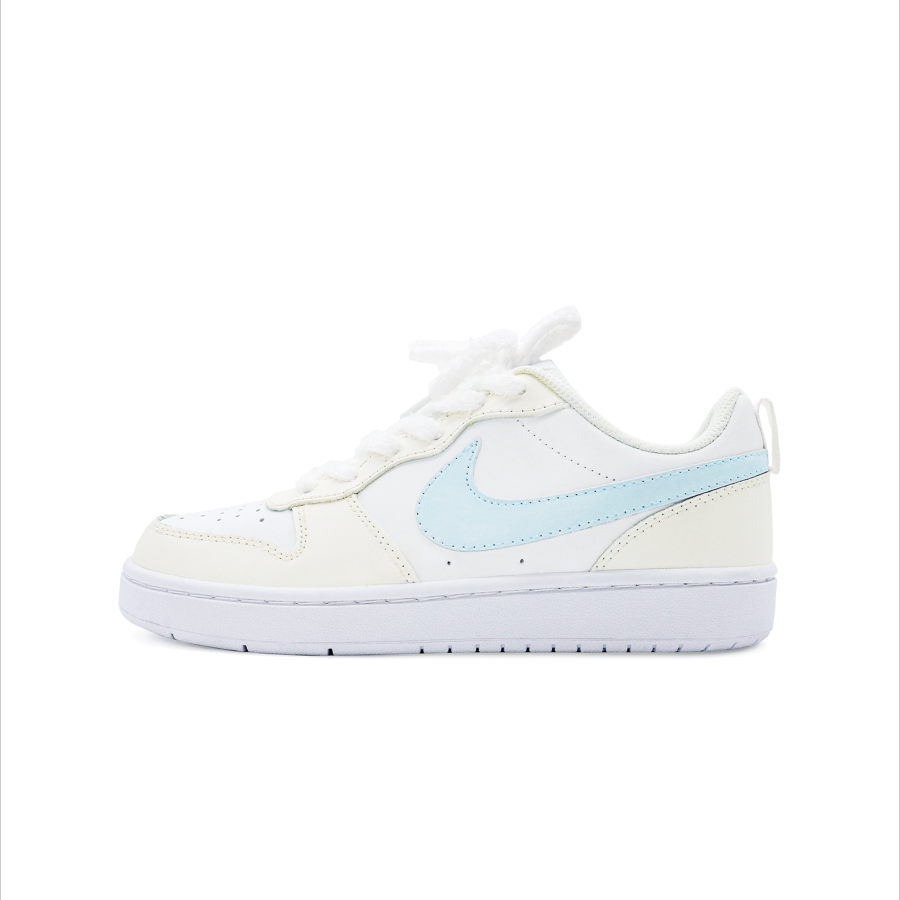Nike Nike Court Borough Abrasion Resistant Lightweight Cushioning Low top Kids' Skateboarding Shoes Yellow Blue Teenagers