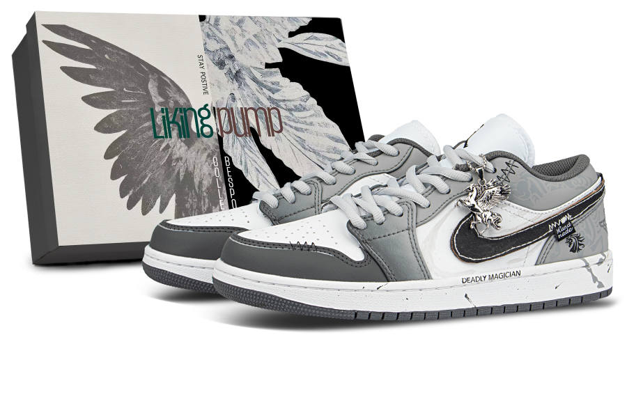 Jordan Jordan Air Jordan 1 Low 'Iron Grey' Children's Basketball Shoes Silver Unisex