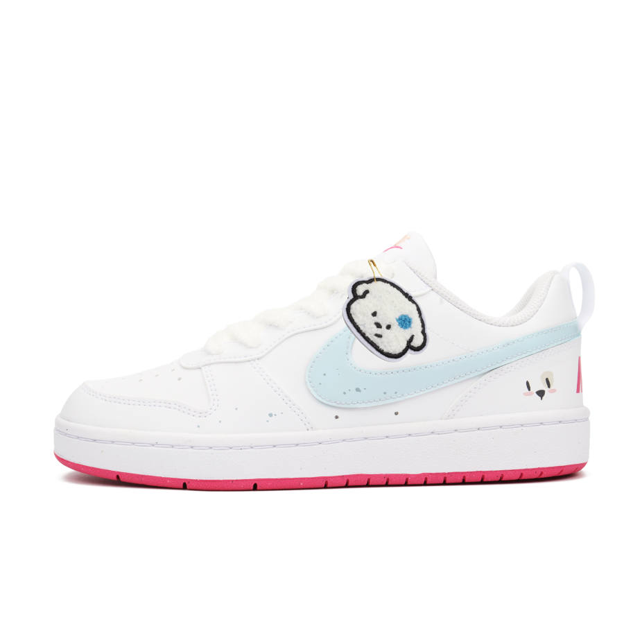 Nike Nike Court Borough Spot Puppy Slip Resistant Abrasion Resistant Low top Kids' Skateboarding Shoes Blue White Teenagers