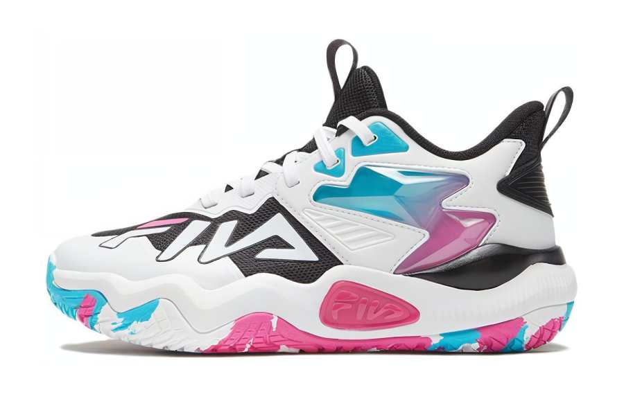 FILA KIDS Leather Slip Resistant Abrasion Resistant Low top Kids Lifestyle Shoes White Black Blue