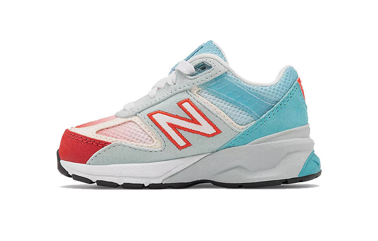 New Balance New Balance NB 990 V5 Comfortable Cushioning Abrasion Resistant Breathable Low top Toddler Shoes Blue White Red