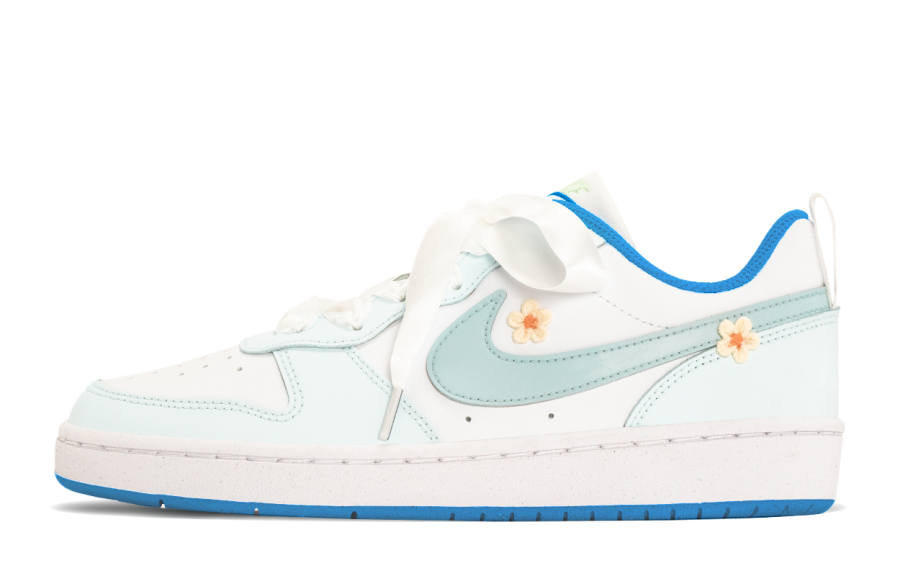 Nike Nike Court Borough Slip Resistant Abrasion Resistant Low top Kids' Skateboarding Shoes Blue White Teenagers