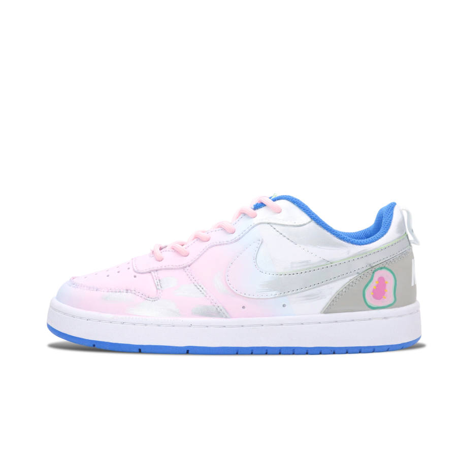 Nike Nike Court Borough Anti Kick And Breathable Low top Kids' Skateboarding Shoes Pink/Silver/Gray Teenagers