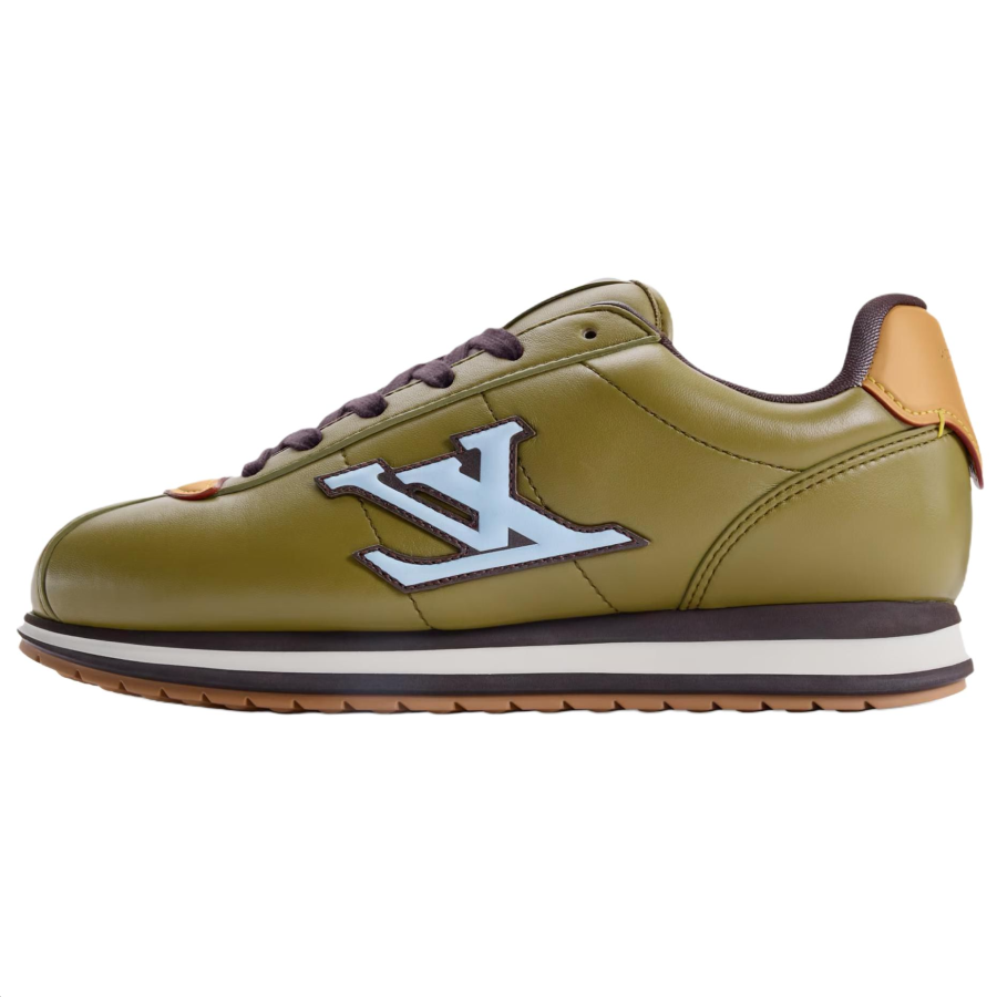 LOUIS VUITTON X Nigo Collaboration Buttersoft Low top Casual Shoes Men's Dark Khaki Green