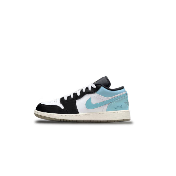 Jordan Jordan Air Jordan 1 Cloud Blue Synthetic Leather Slip Resistant Abrasion Resistant Low top Children's Basketball Shoes
