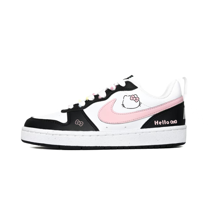 Nike Nike Court Borough Coco Kitten Synthetic Leather Slip Resistant Abrasion Resistant Low top Kids' Skateboarding Shoes