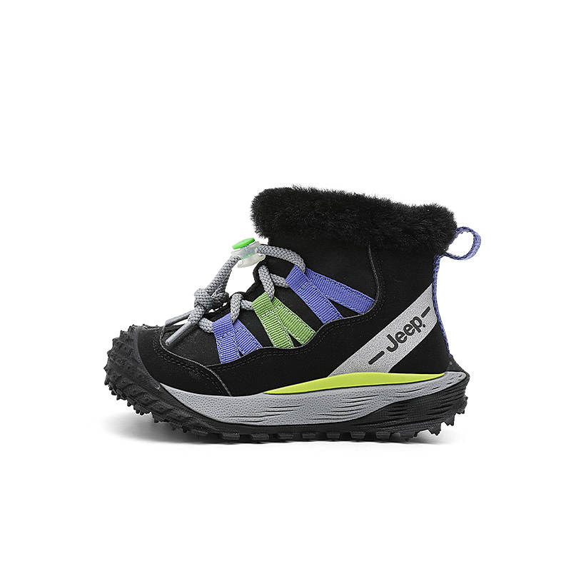 Jeep Synthetic Leather High top Kids' Boots Apple Green, Obsidian Black Kids'