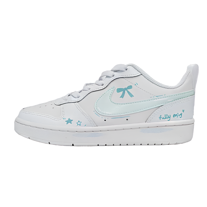 Nike Nike Court Borough Mist Star Gummies Leather Slip Resistant Cushioning Abrasion Resistant
