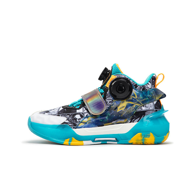 XTEP Slip Resistant Cushioning Abrasion Resistant Low top Basketball Shoes Black Blue Teenagers