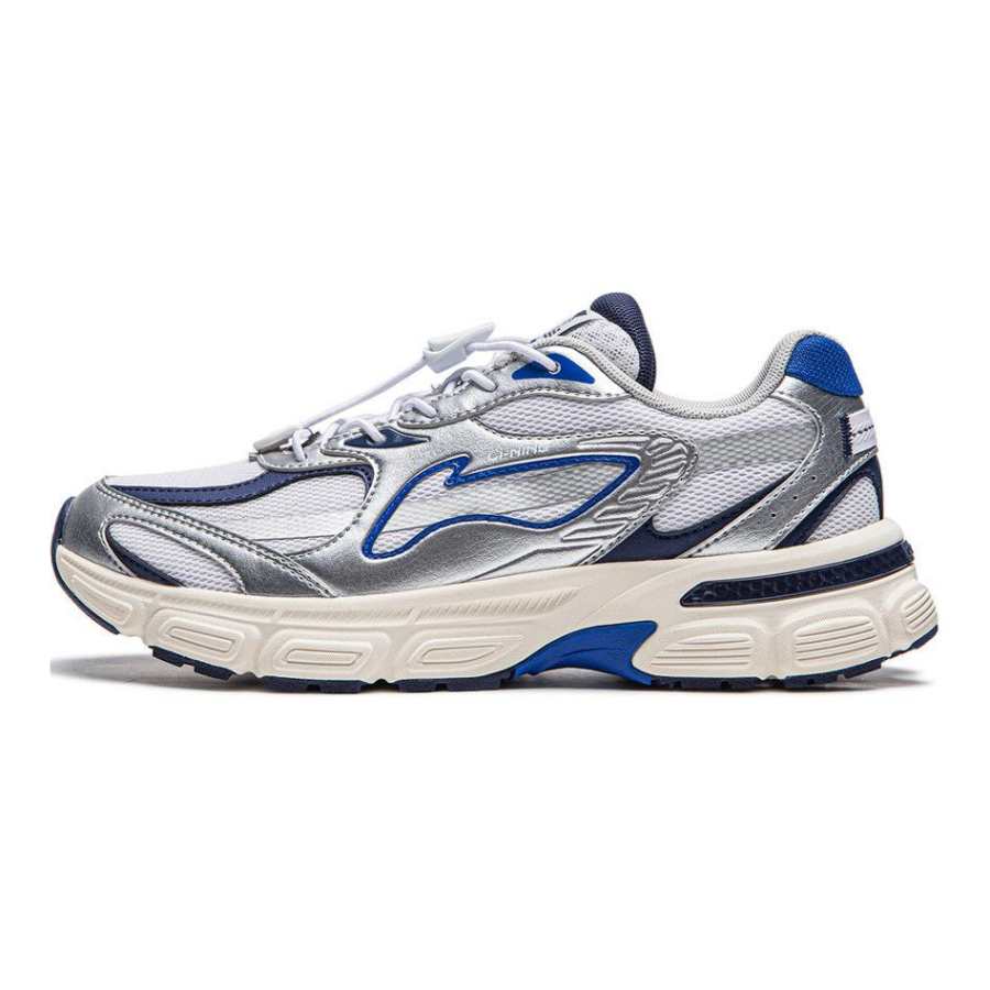 Li-Ning YOUNG Li Ning YOUNG Sports Life Collection Synthetic Leather Low top Casual Shoes White Silver Unisex