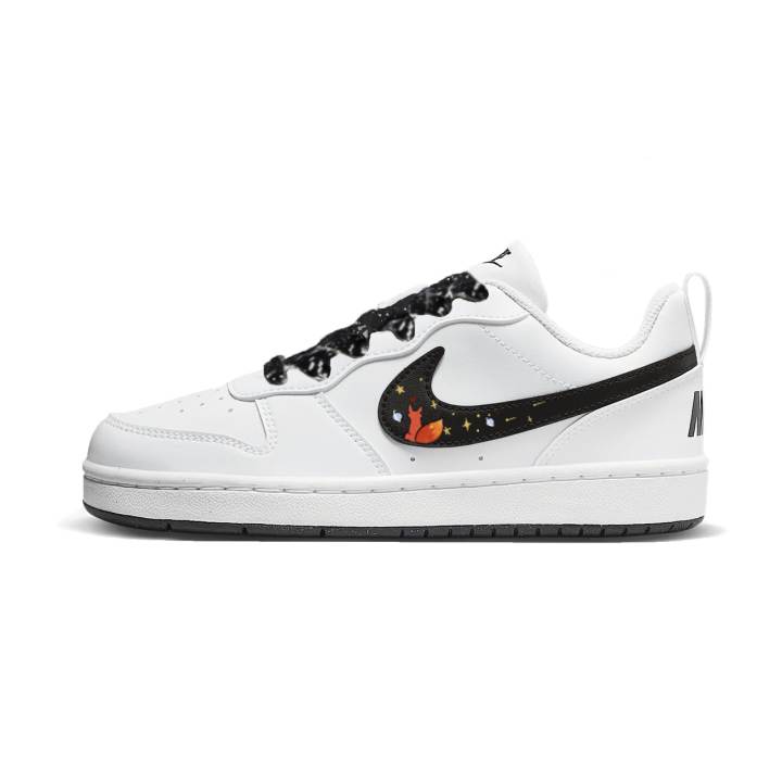 Nike Nike Court Borough Little Fox Low top Kids' Skateboarding Shoes White Teenagers