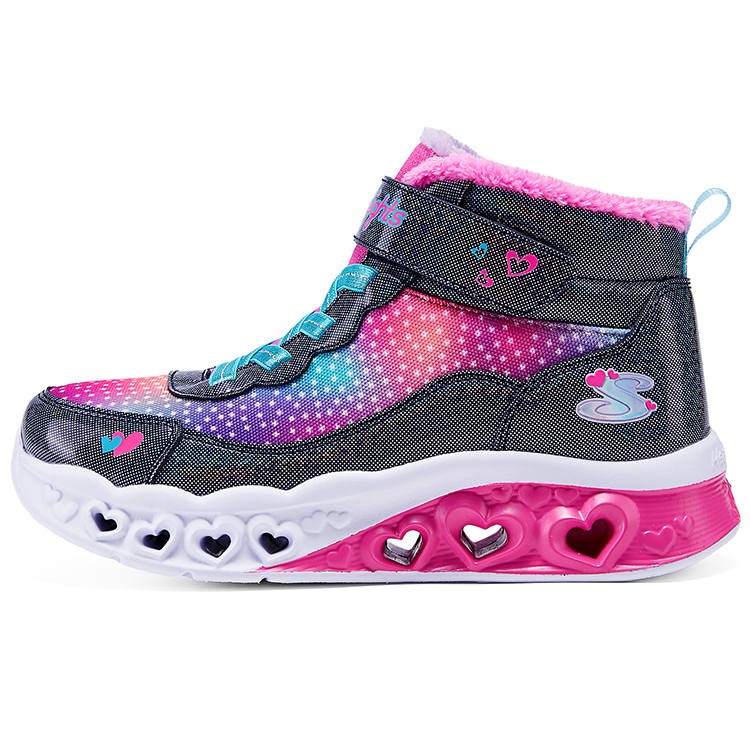 Skechers Kids Slip Resistant, Abrasion Resistant, Thermal Mid top Kids Lifestyle Shoes Black Pink Kids'