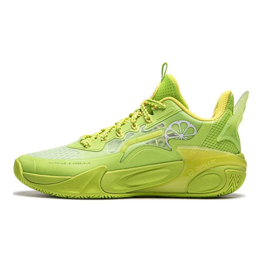 Li-Ning YOUNG Li Ning YOUNG Fengying 2.0 LIGHT FOAM Height Increasing Low top Basketball Shoes Green Yellow Teenagers