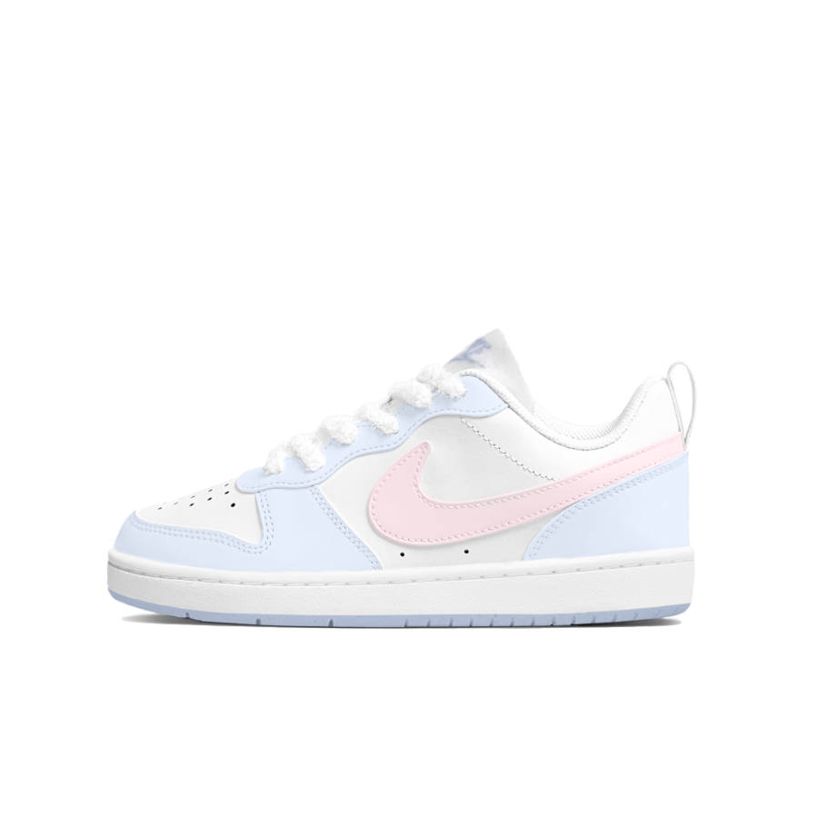Nike Nike Court Borough Strawberry Sweetheart Slip Resistant Abrasion Resistant Low top Kids' Skateboarding Shoes Blue Pink