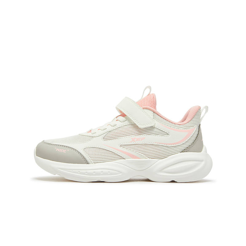 XTEP Slip Resistant Support Low top Running Shoes Sail White Romantic Pink Kids'