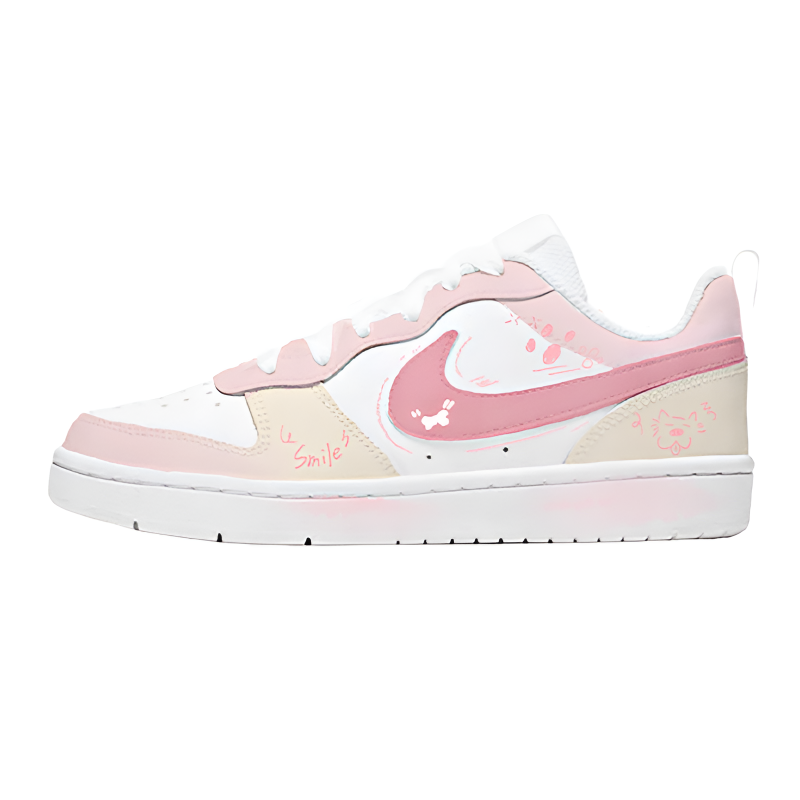 Nike Nike Court Borough Apricot Blossom Pink Meow Trail Leather Slip Resistant Cushioning Abrasion Resistant