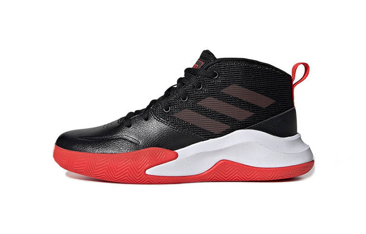 Adidas Adidas OwnTheGame Me Rebound Mid top Basketball Shoes Black Red Kids'