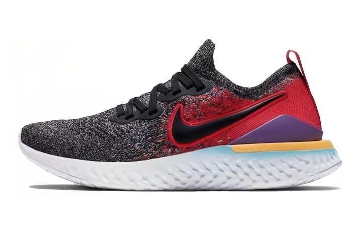Nike Nike Epic React Flyknit 2 Cushioning Low top Running Shoes Black Red Unisex