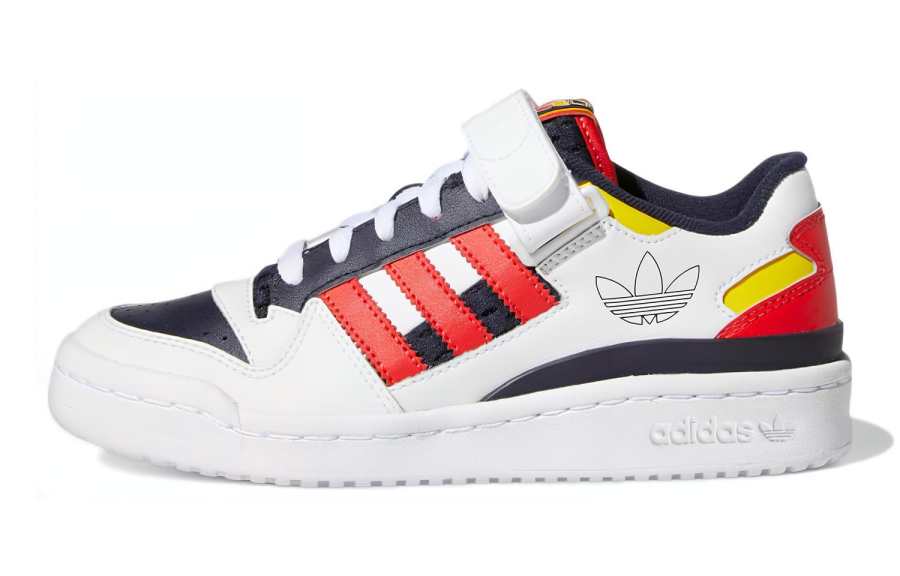 Adidas Originals FORUM Cushioning, Wear Resistant Low top Skateboard Shoes White Blue Red Teenagers