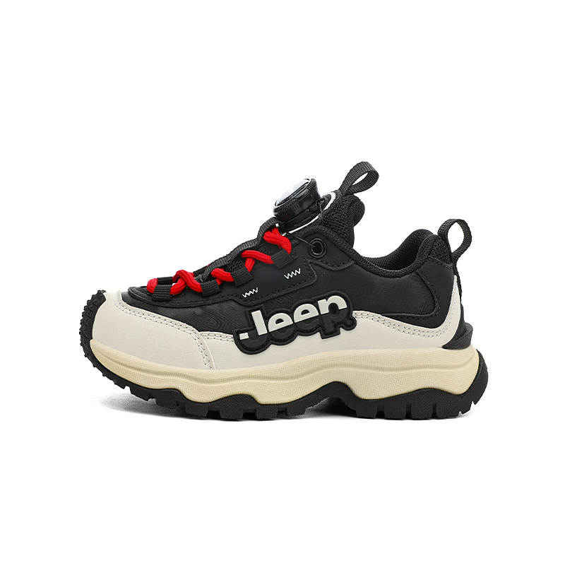 Jeep Running Collection Cushioning, Wear Resistant Low top Running Shoes Black Beige Kids'