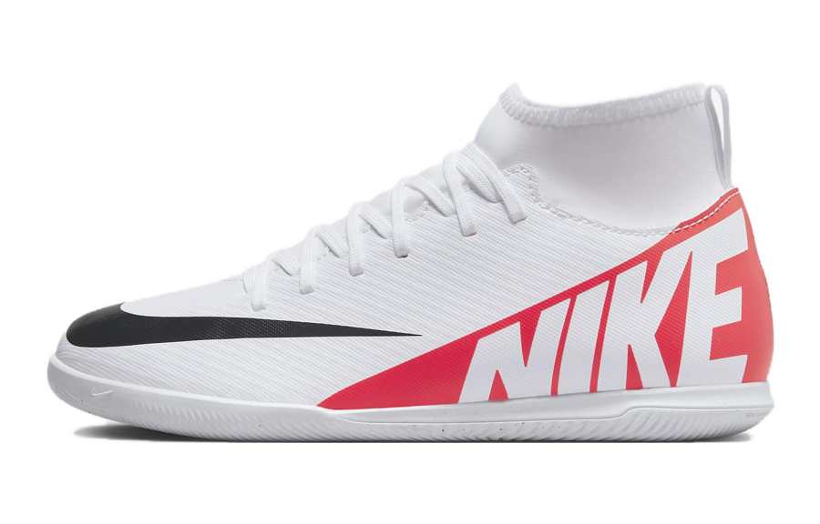 Nike Nike Jr. Mercurial Superfly 9 Club Slip Resistant Mid top Kids' Soccer Shoes White Red Black Kids'