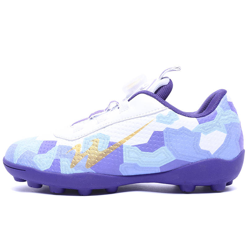 Binary Binary Slip Resistant Low top Kids' Soccer Shoes White Purple Kids'