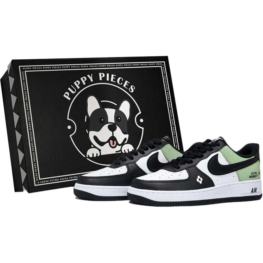 Nike Nike Air Force 1 Puppy Fragment, Special Shoe Box Leather Low top Kids' Skateboarding Shoes White Teenagers