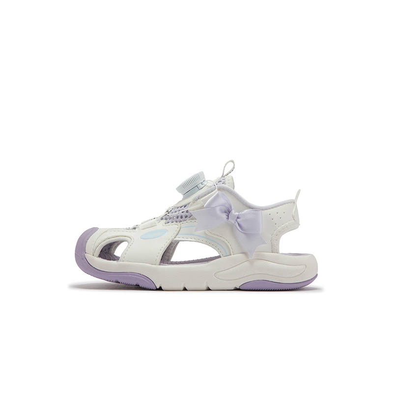 XTEP Slip Resistant And Breathable Low top Children's Sandals Sail White Light Purple Children Aged 3 7 Years Old