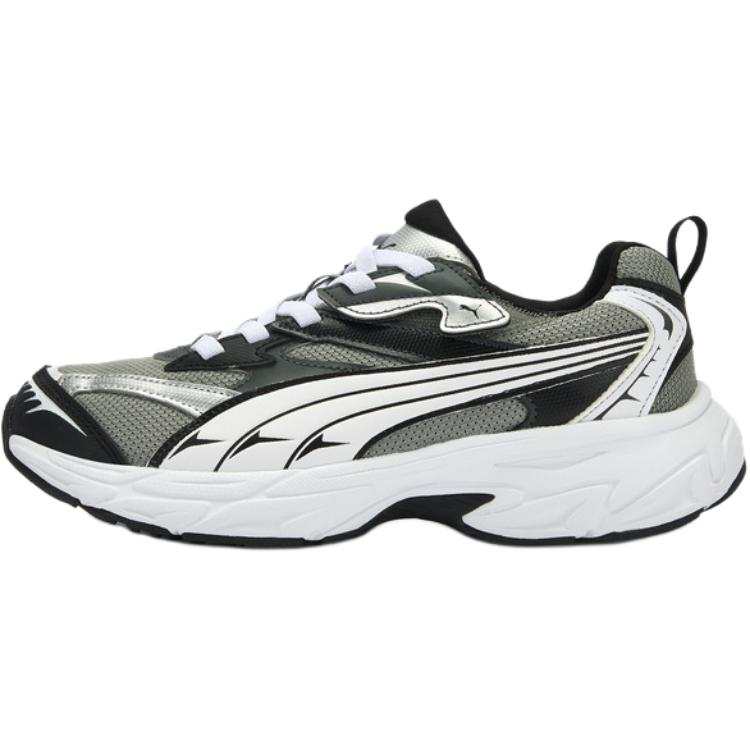 PUMA Morphic Fabric Low top Kids Lifestyle Shoes Smoke Gray White Black Unisex