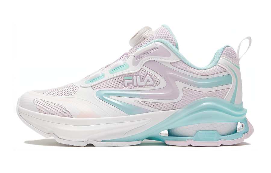 FILA KIDS Boa Slip Resistant Abrasion Resistant Low top Kids Lifestyle Shoes Gray Blue