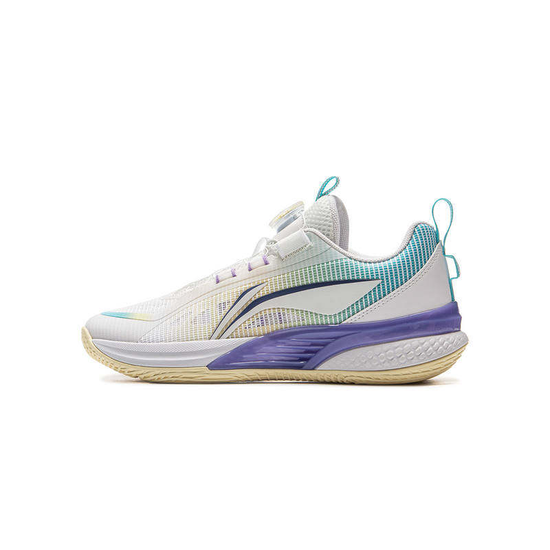 Li-Ning YOUNG Li Ning YOUNG Basketball Low top Basketball Shoes Standard White/Hai Tian Blue/Crayon Yellow Teenagers