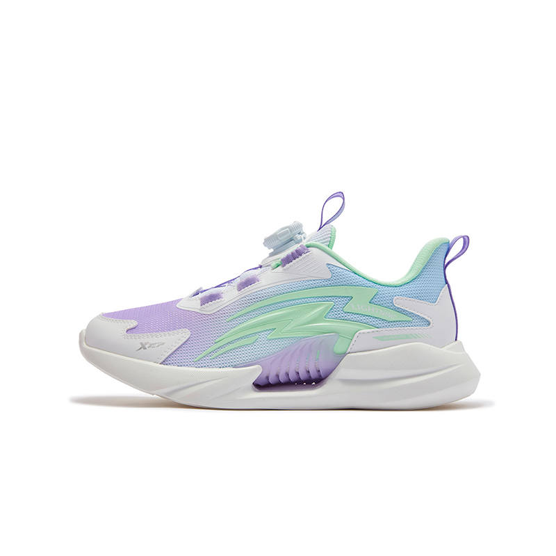 XTEP Slip Resistant Abrasion Resistant Low top Kids' Running Shoes Classic White Lilac Milk Tea Kids'
