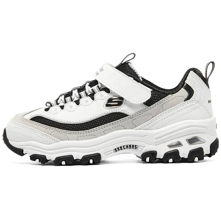 Skechers Synthetic Leather, Textile Kids Lifestyle Shoes White/Black Teenagers