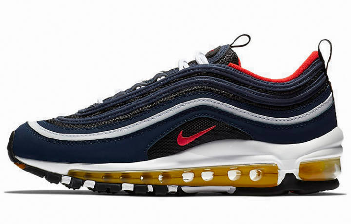 Nike Nike Air Max 97 Midnight Navy Habanero Red GS