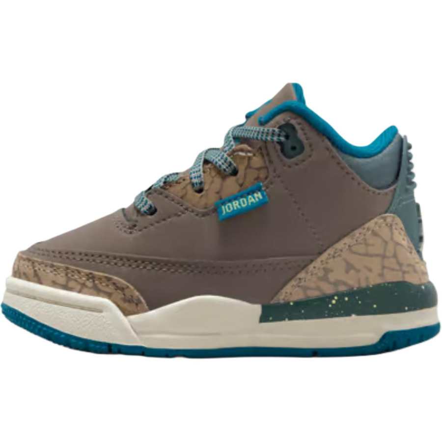 Jordan Jordan Air Jordan 3 Mid top Children's Basketball Shoes Gray Brown Children Aged 3 7 Years Old