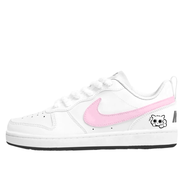 Nike Nike Court Borough Raspberry Bubble Synthetic Leather Lightweight Cushioning Low top Kids' Skateboarding Shoes