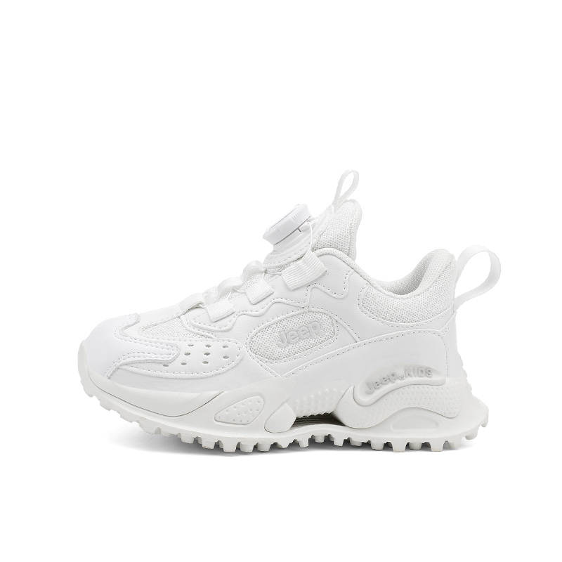Jeep Mesh Anti Kick, Abrasion Resistant, Breathable Low top Running Shoes Snowball White Kids'