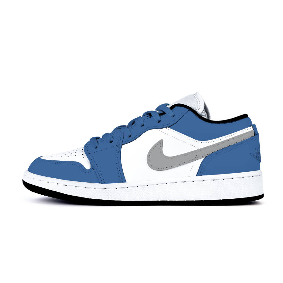 Jordan Jordan Air Jordan 1 Low Cushioning, Wear Resistant Low top Children's Basketball Shoes Blue Teenagers