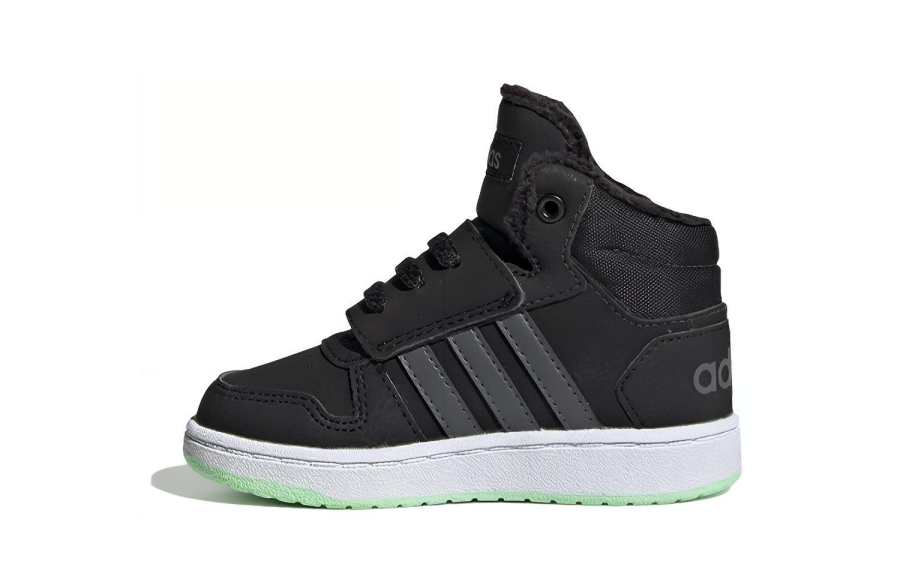 Adidas Neo Hoops 2.0 Comfortable Slip Resistant Mid top Toddler Shoes Black White Green Infant And Toddler