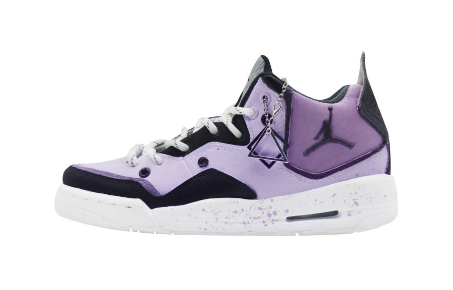 Jordan Jordan Courtside 23 Chubby Little Craftsman Mid top Children's Basketball Shoes Black Purple Unisex