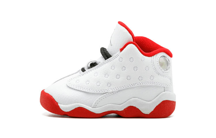 Jordan Jordan Air Jordan 13 HISTORY Of FLIGHT Slip Resistant High top Toddler Shoes White Red Infant And Toddler
