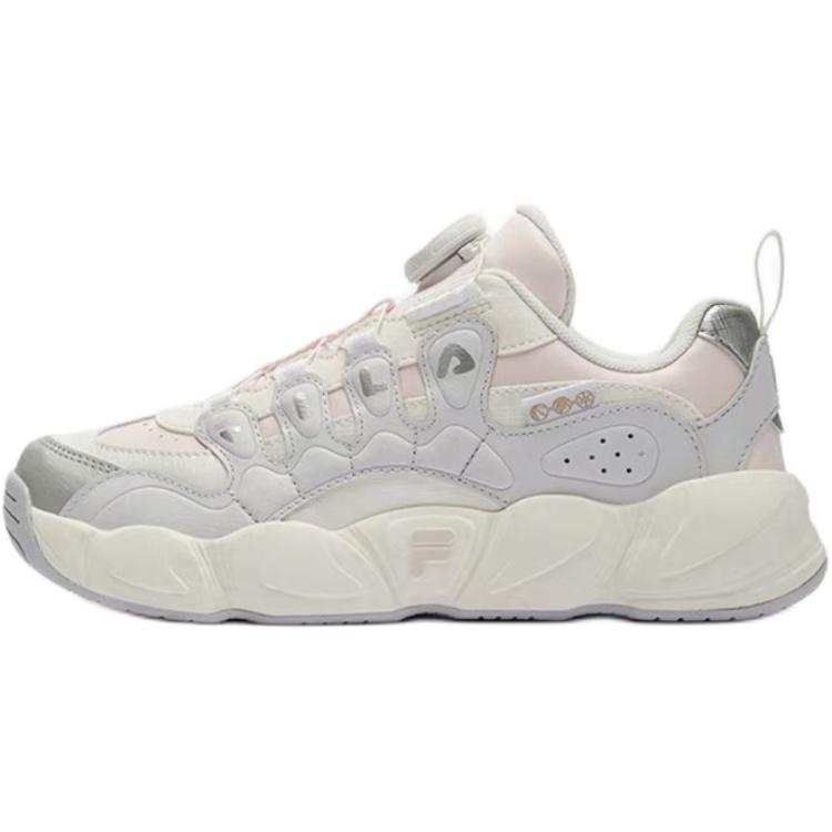 FILA KIDS Slip Resistant Abrasion Resistant Low top Children's Basketball Shoes Rose Pink White Kids'