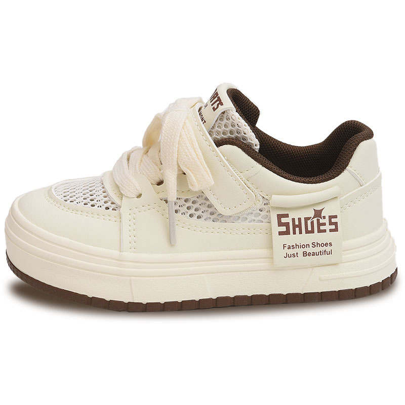 BODING BODING Slip Resistant Cushioning Breathable Lightweight Low top Kids' Skateboarding Shoes Beige Brown Kids'