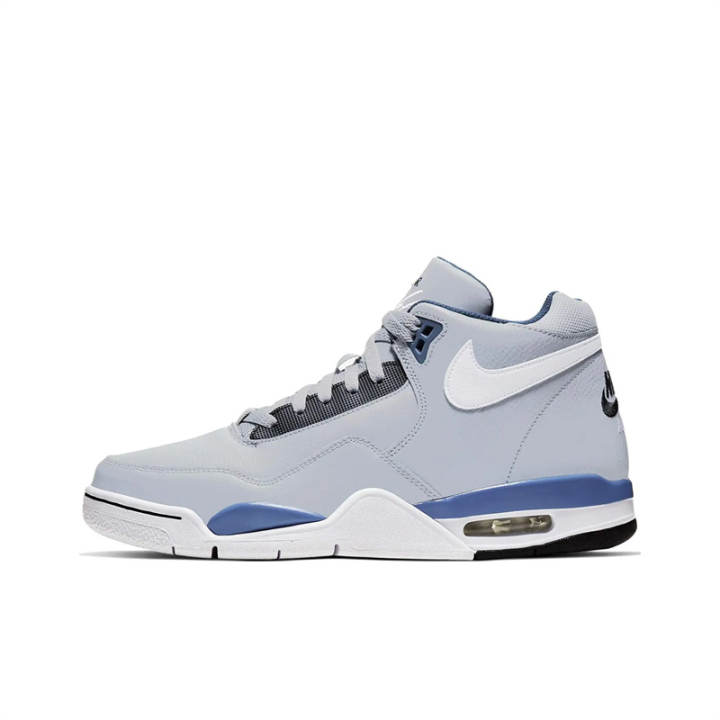 Nike Nike Flight Legacy Fabric Mid top Basketball Shoes Gray Blue Unisex