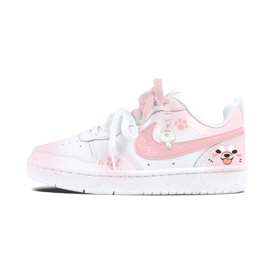 Nike Nike Court Borough Naughty Dog Powder Slip Resistant Abrasion Resistant Kids' Skateboarding Shoes Light Pink Teenagers