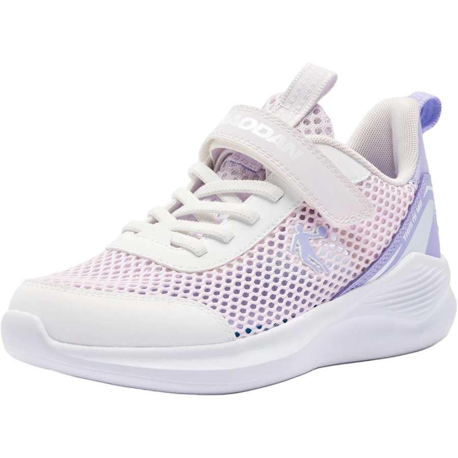 QIAODAN Synthetic Leather, Textile Low top Running Shoes Pink White Unisex
