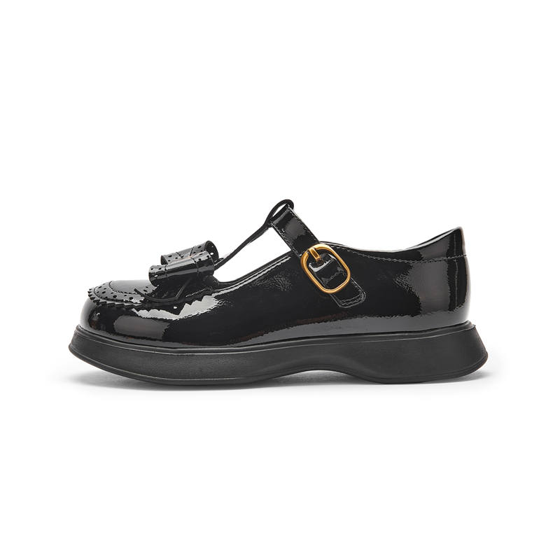 BALABALA HALIBOTE x BALABALA Synthetic Leather Low top Kids' Leather Shoes Black Children Aged 3 7 Years Old